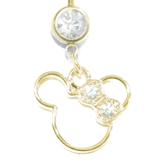 Golden Disney Minnie Mouse crystal bow belly ring - Picture 5 of 5